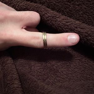 RETIRED PANDORA 14K GOLD CLASSIC HEARTS BAND 156238 Retail $350/ea sz 9 Set Of 2